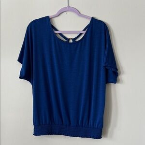 Apt. 9 Royal Blue Blouse with Keyhole Back